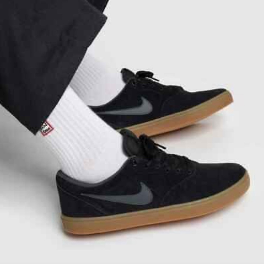 Nike ERIC KOSTON 2 Black Silver Suede Skate 580418-002 Men's US 10